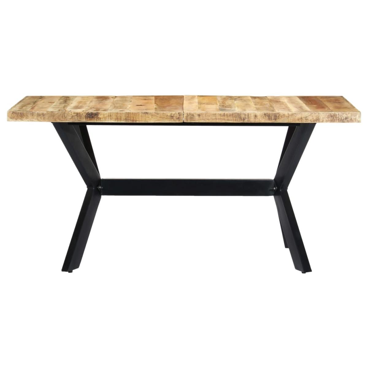 Mesa de comedor madera maciza de mango en bruto 160x80x75 cm