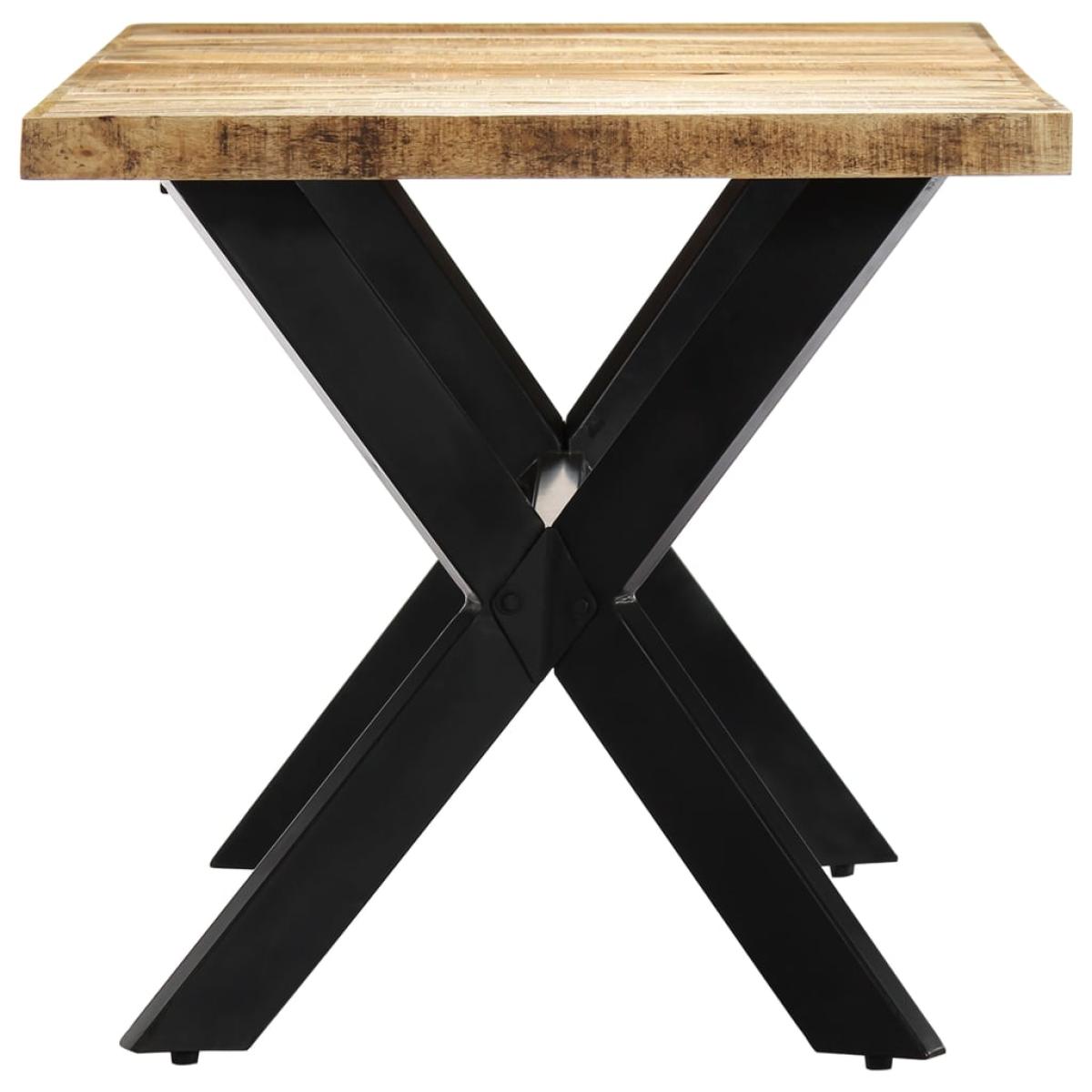Mesa de comedor madera maciza de mango en bruto 160x80x75 cm