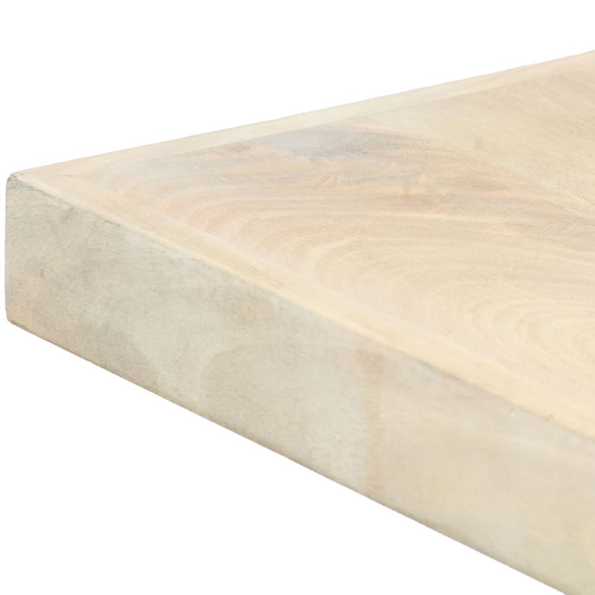 Mesa de comedor madera maciza de mango blanqueada 140x70x75 cm 