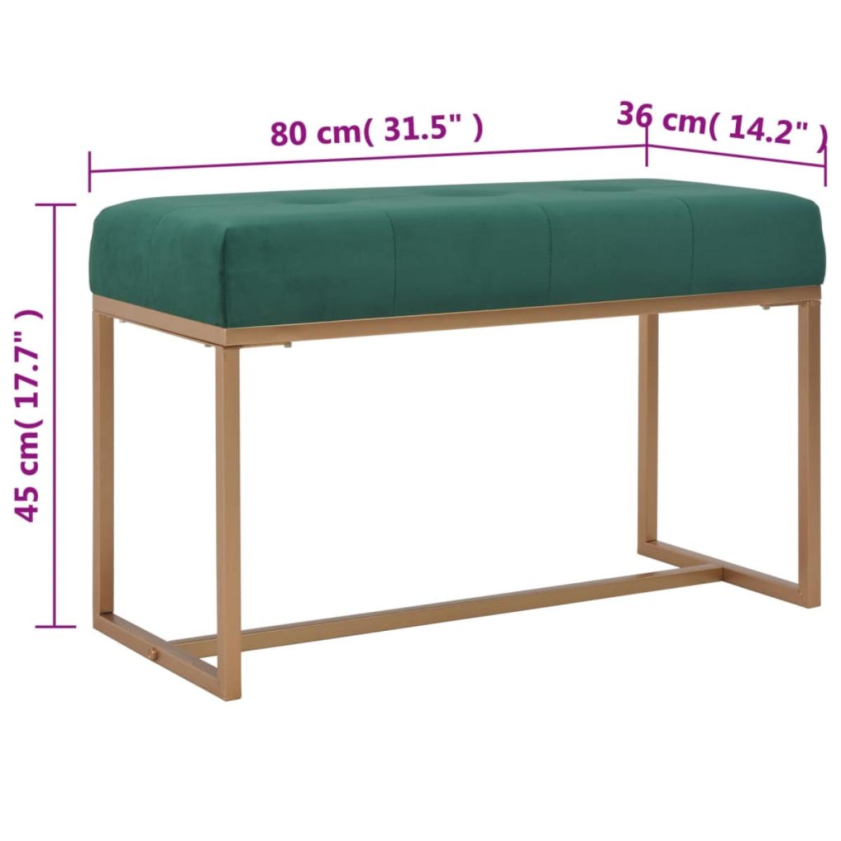 Banco 80 cm terciopelo verde