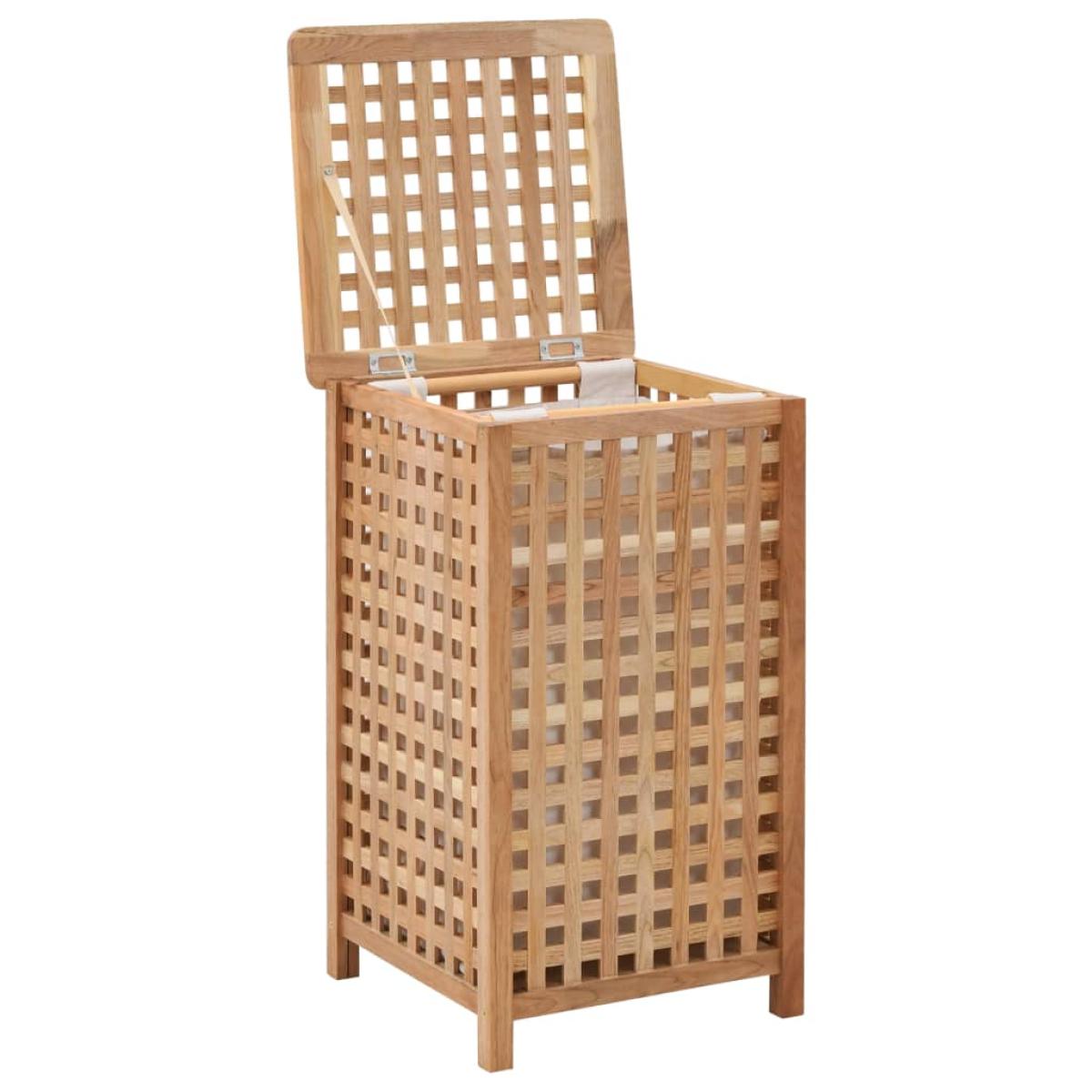 Cesto para ropa sucia madera maciza de nogal  39x39x65 cm