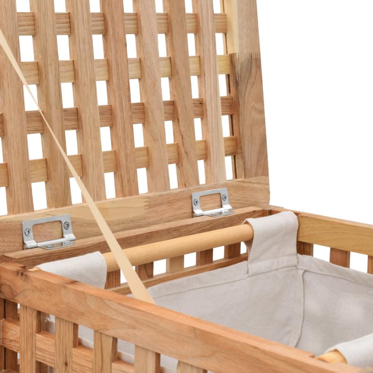 Cesto para ropa sucia madera maciza de nogal  39x39x65 cm