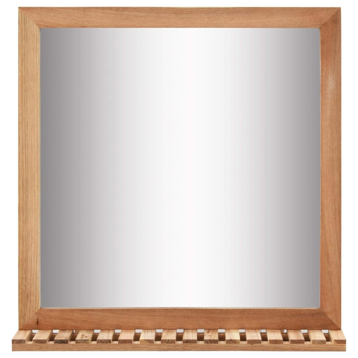 Espejo de cuarto de baño madera maciza de nogal 60x12x62 cm