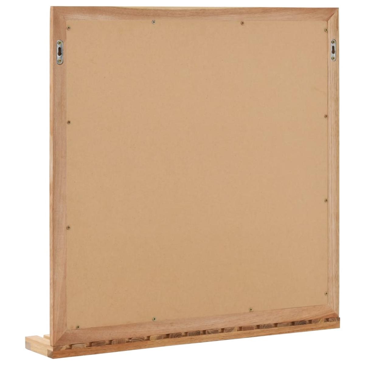 Espejo de cuarto de baño madera maciza de nogal 60x12x62 cm