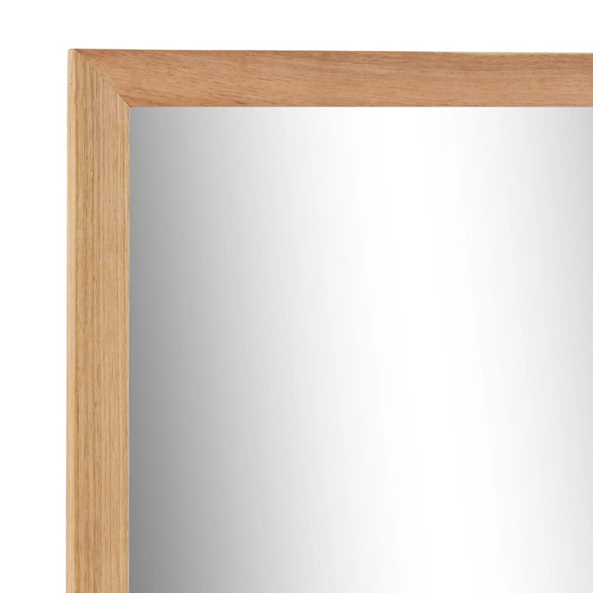 Espejo de cuarto de baño madera maciza de nogal 60x12x62 cm
