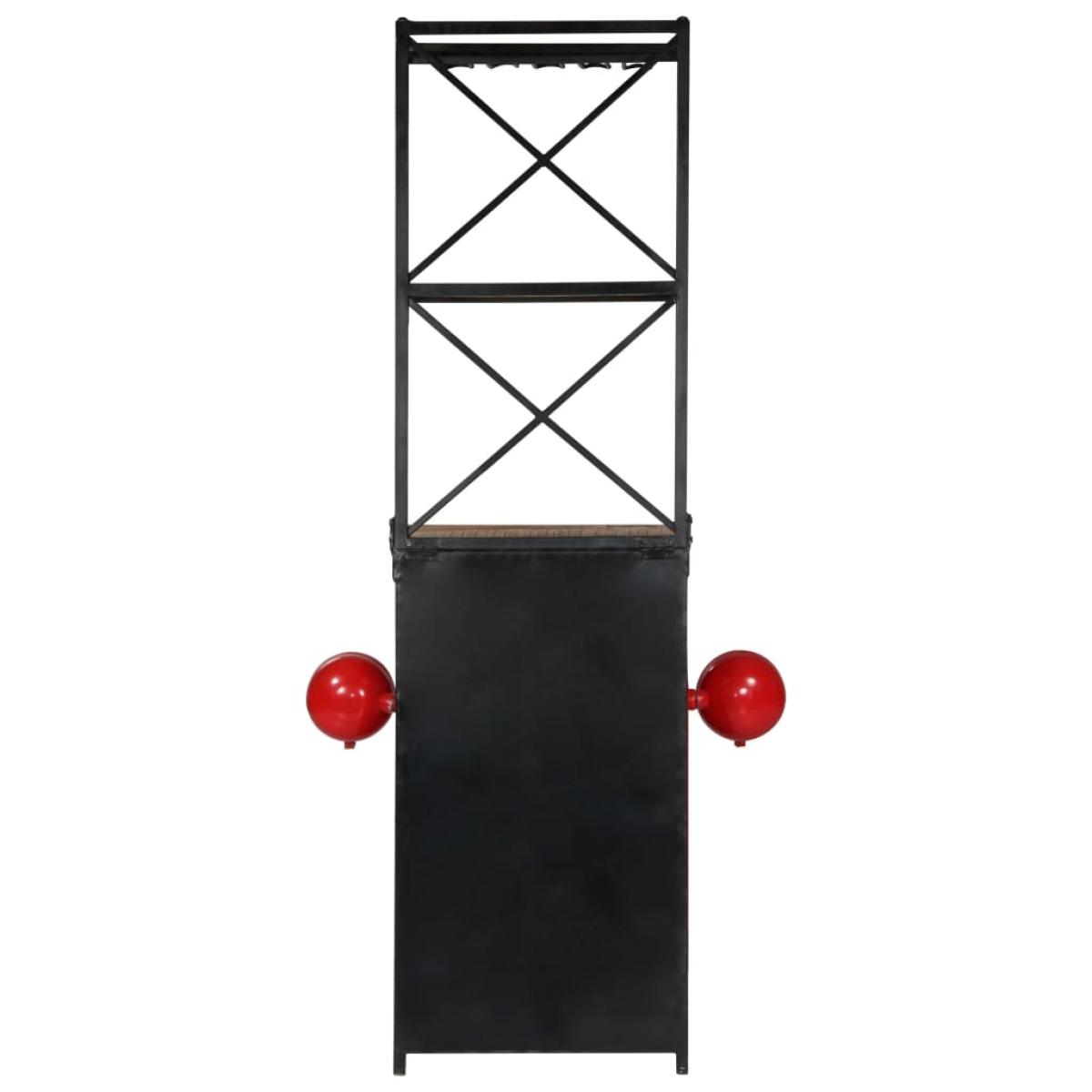 Botellero forma de tractor madera maciza de mango 49x31x172 cm