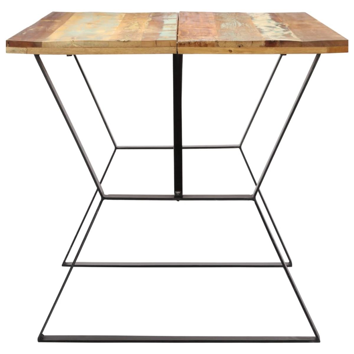 Mesa de comedor de madera maciza reciclada 140x80x76 cm