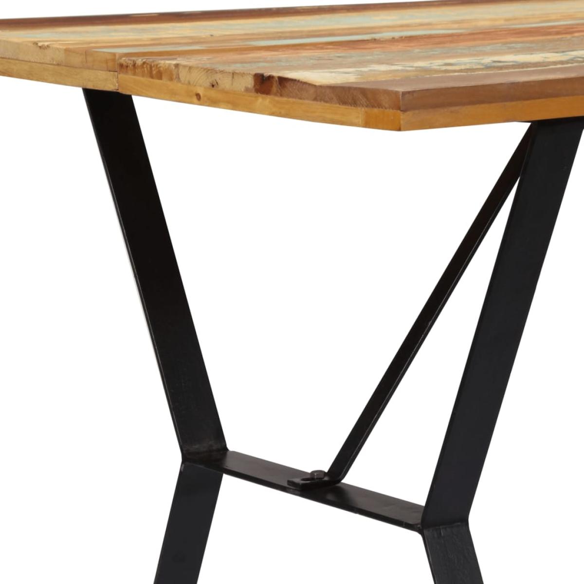 Mesa de comedor de madera maciza reciclada 140x80x76 cm