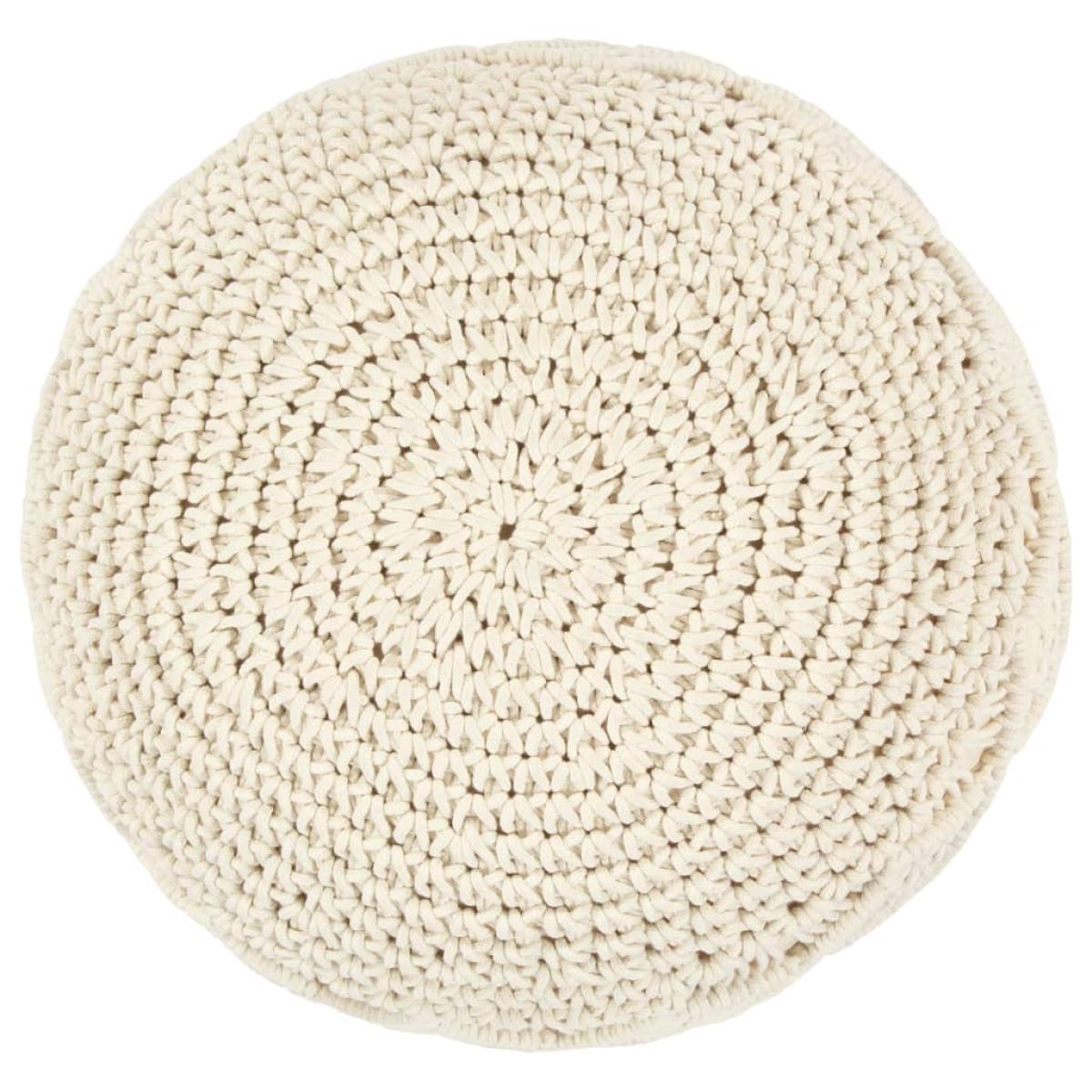Puf de macramé hecho a mano algodón 45x30 cm