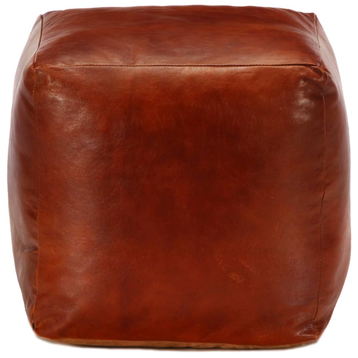 Puf 40x40x40 cm cuero genuino de cabra