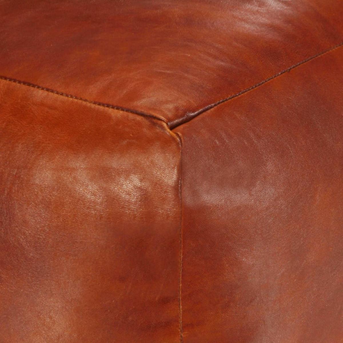 Puf 40x40x40 cm cuero genuino de cabra