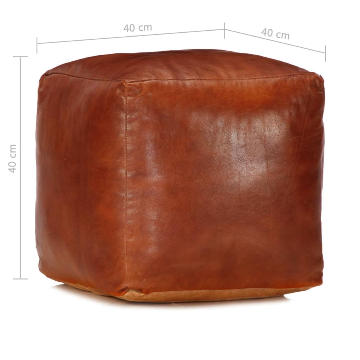 Puf 40x40x40 cm cuero genuino de cabra
