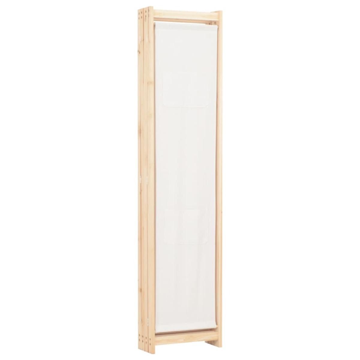 Biombo divisor de 4 paneles de tela color crema 160x170x4 cm