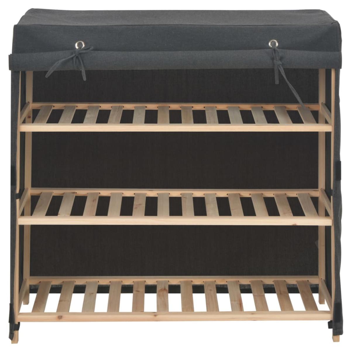 Mueble zapatero con funda de tela gris 79x40x80 cm