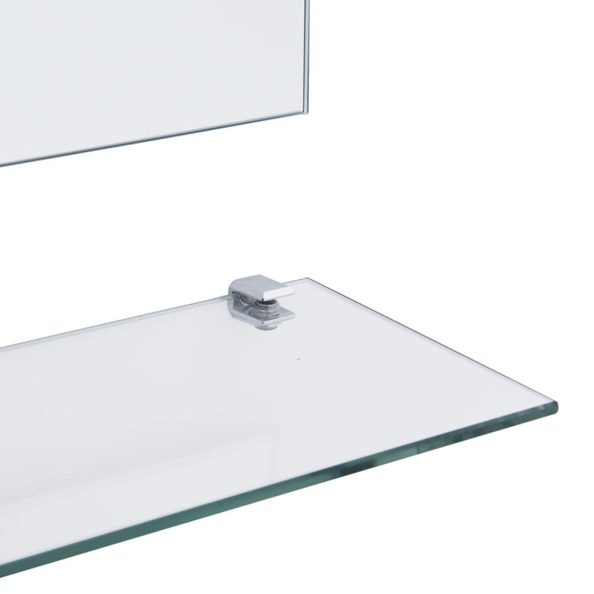 Espejo de pared con 5 estantes plateado 50x60 cm