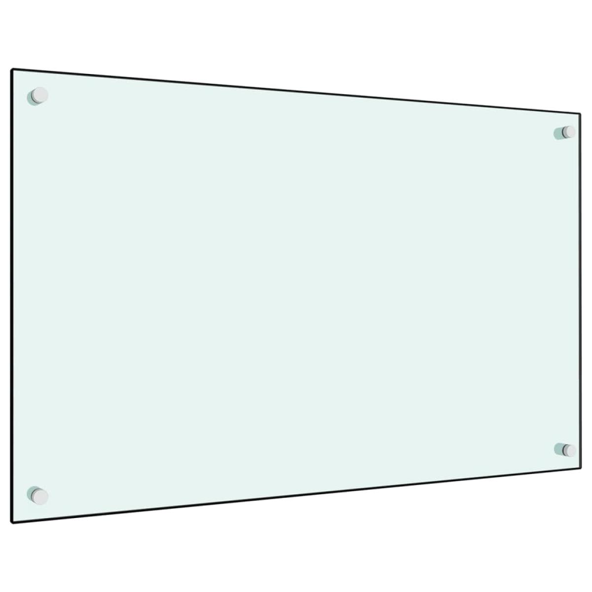 Protección salpicaduras cocina vidrio templado blanco 80x50 cm