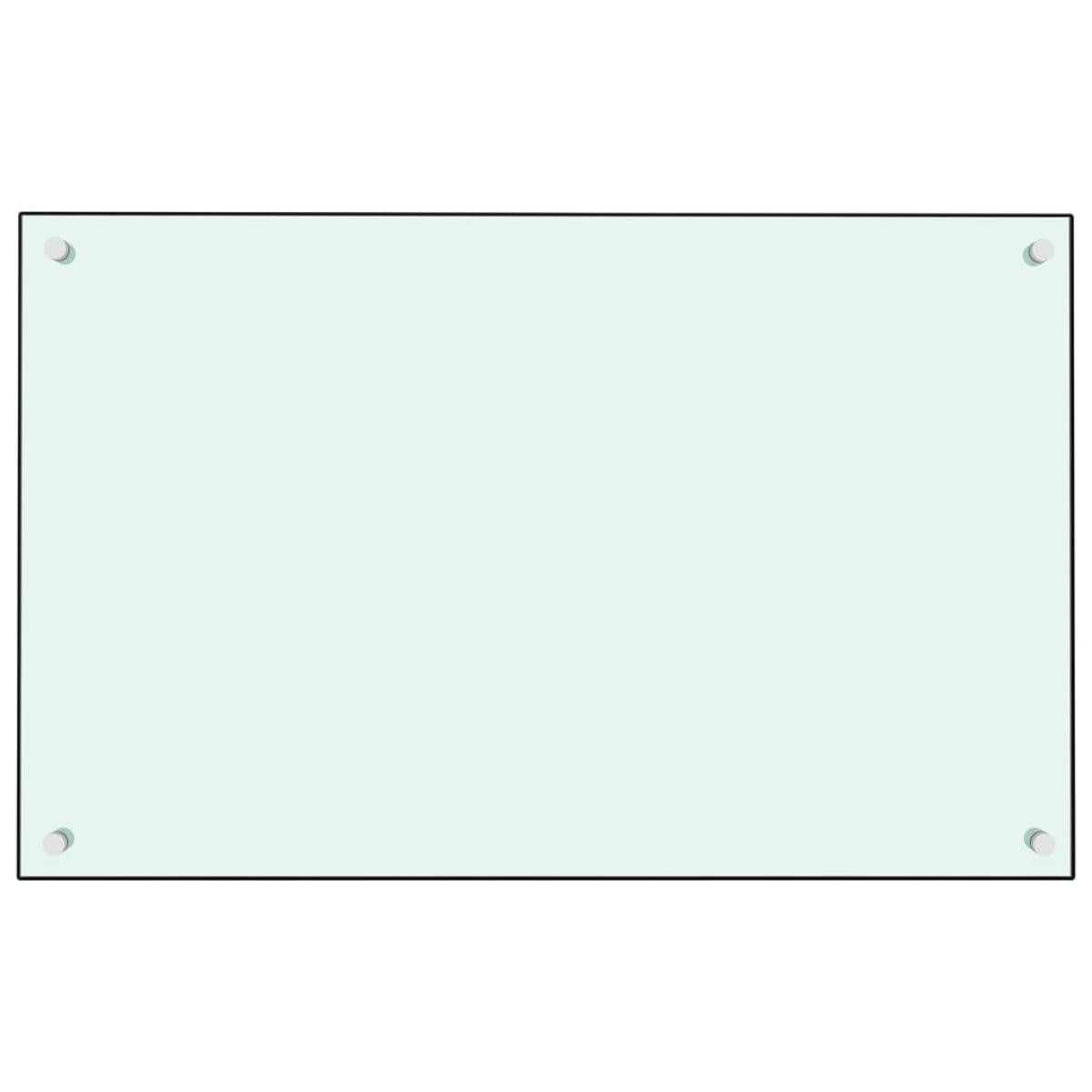 Protección salpicaduras cocina vidrio templado blanco 80x50 cm