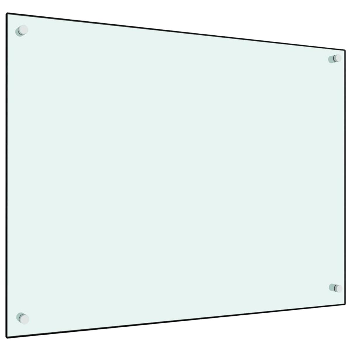 Protección salpicaduras cocina vidrio templado blanco 80x60 cm