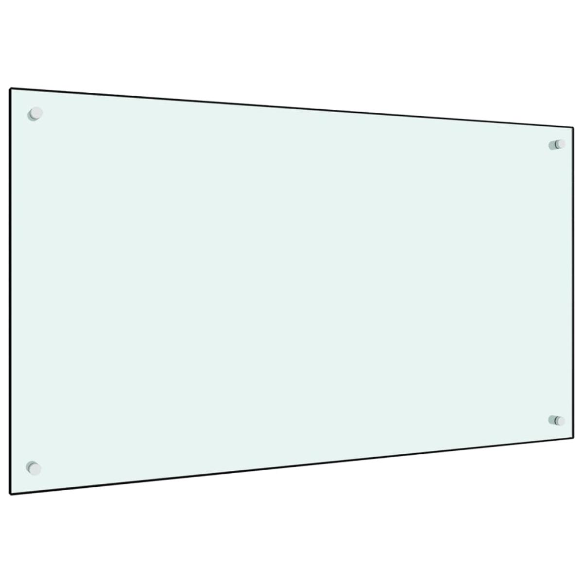 Protección salpicaduras cocina vidrio templado blanco 100x60 cm
