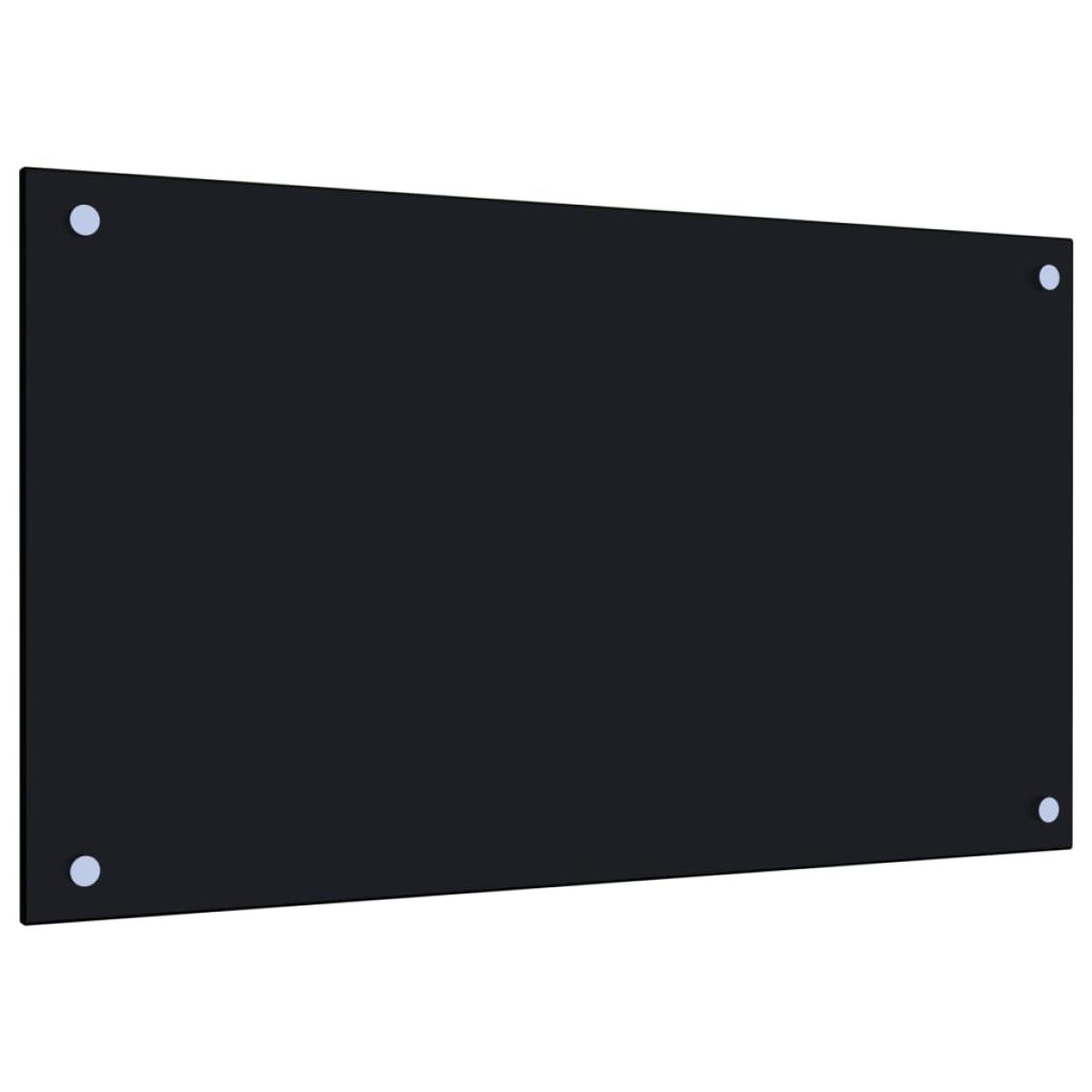 Protección salpicaduras cocina vidrio templado negro 70x40 cm