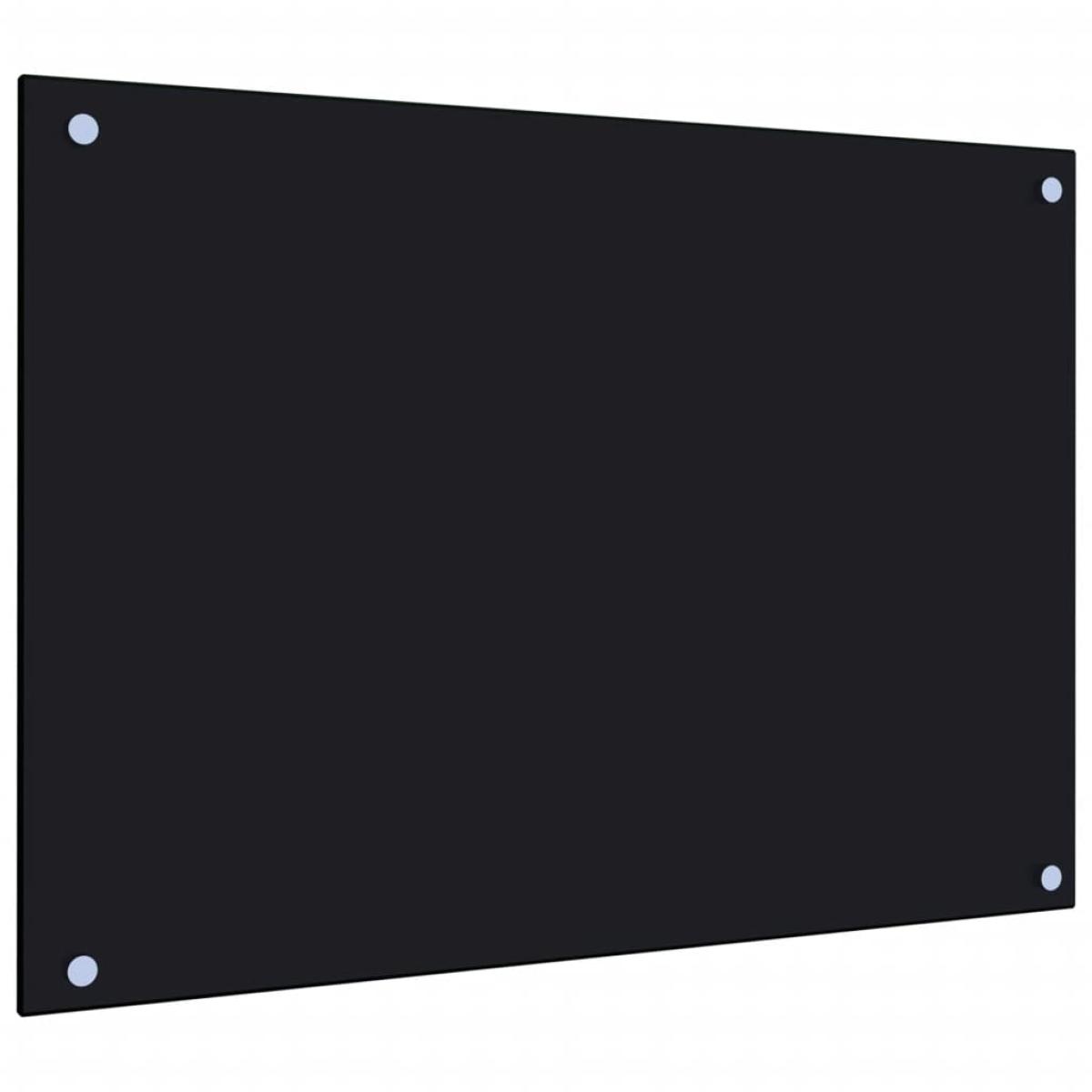 Protección salpicaduras cocina vidrio templado negro 70x50 cm