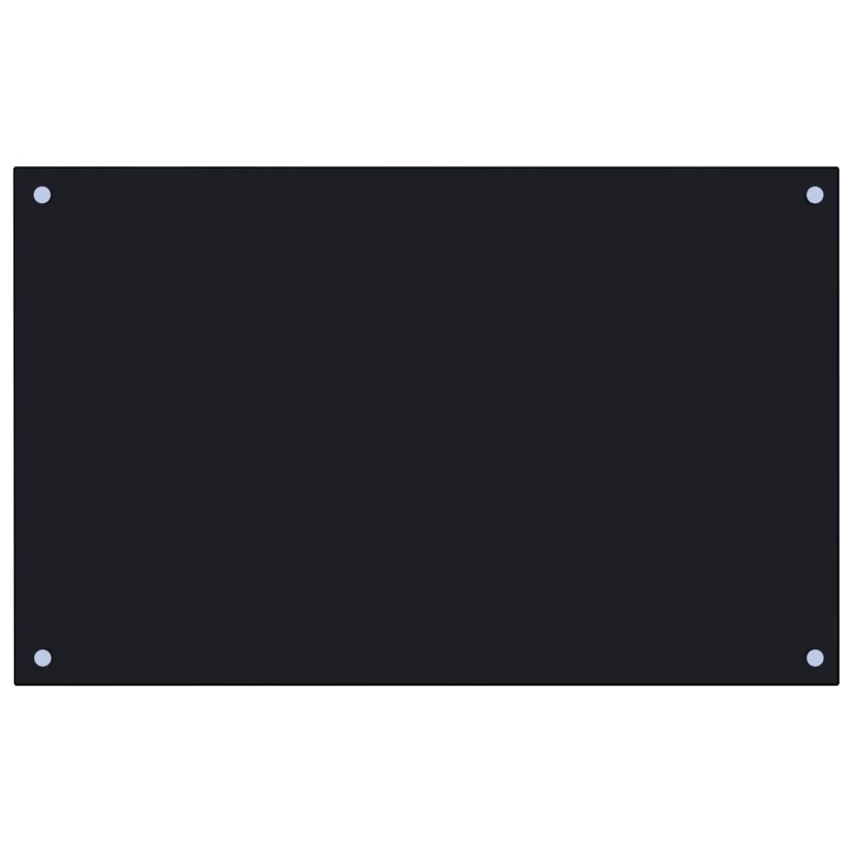 Protección salpicaduras cocina vidrio templado negro 80x50 cm