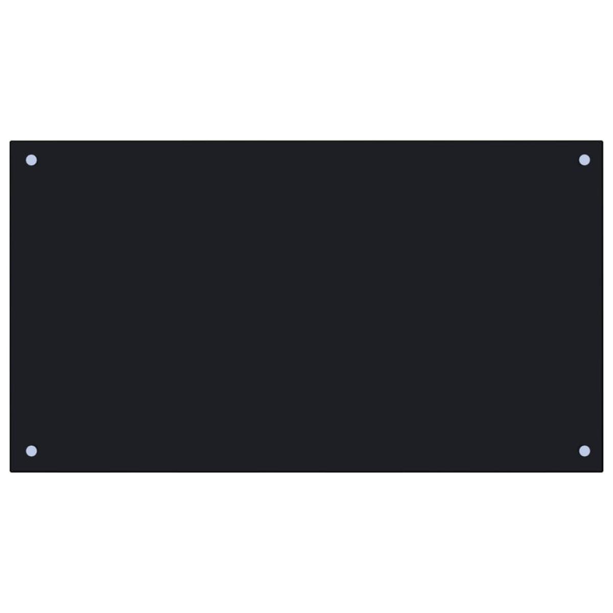 Protección salpicaduras cocina vidrio templado negro 90x50 cm