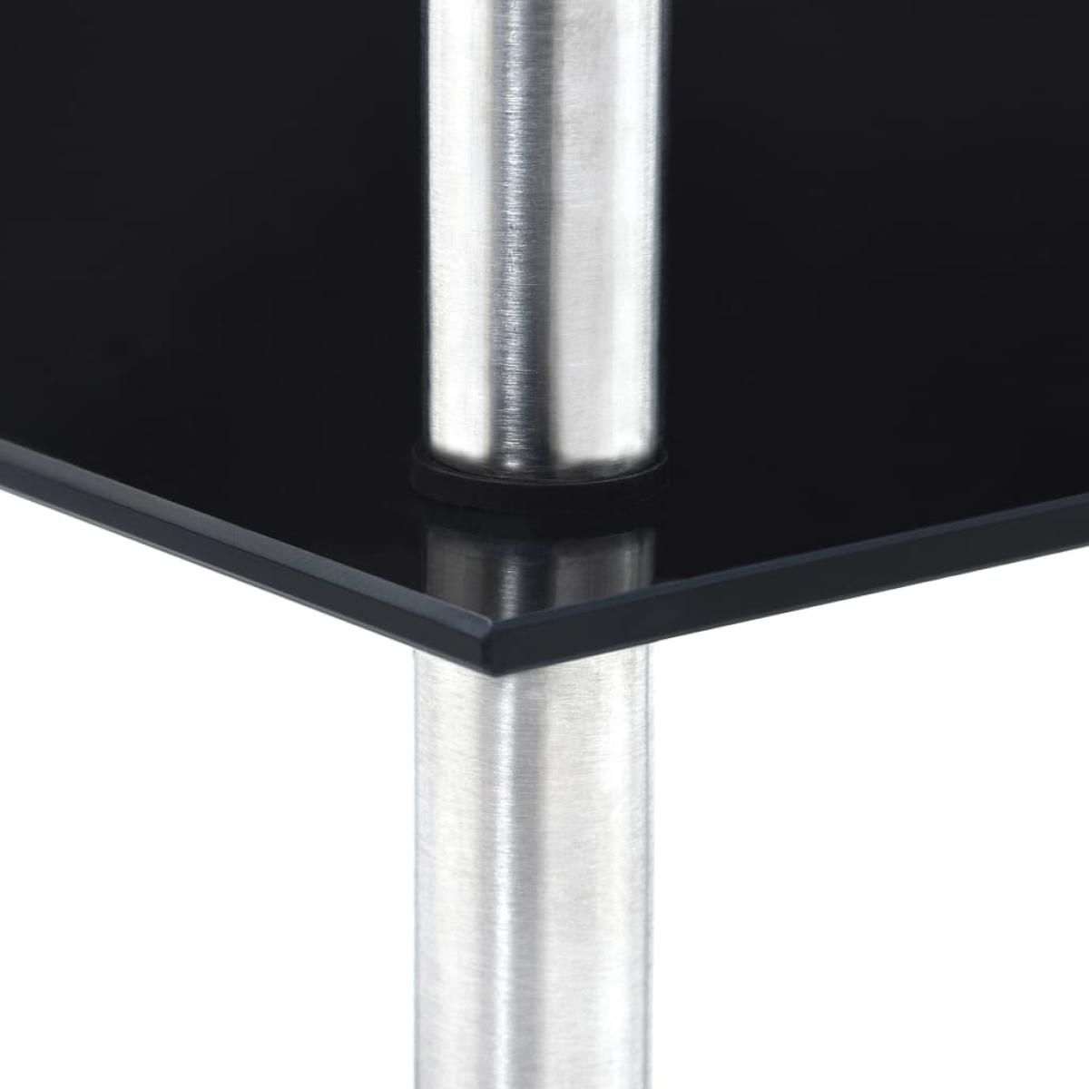 Estantería 3 niveles cristal templado negro 30x30x67 cm