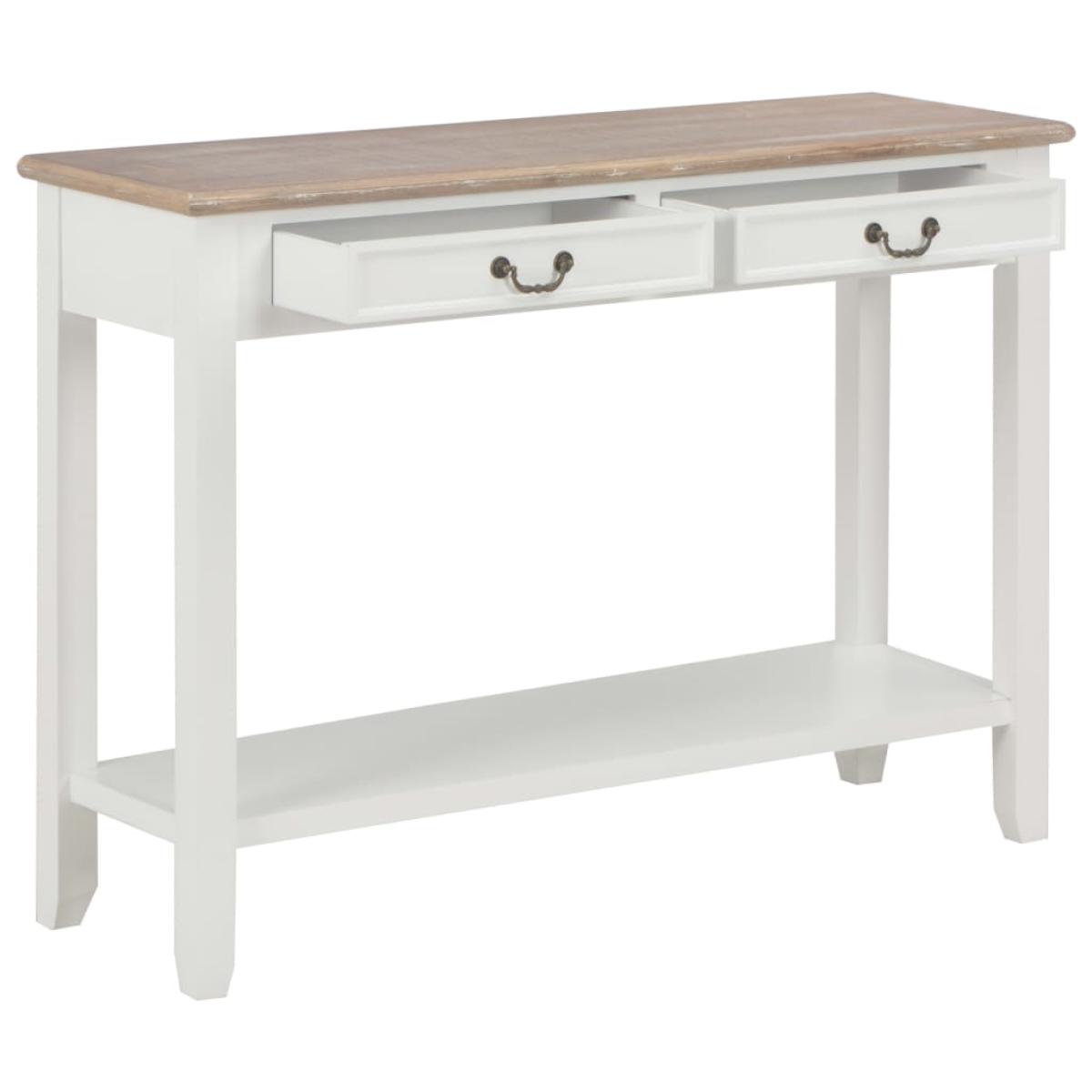 Mesa consola de madera blanco 110x35x80 cm