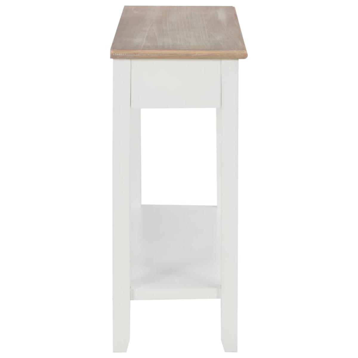 Mesa consola de madera blanco 110x35x80 cm