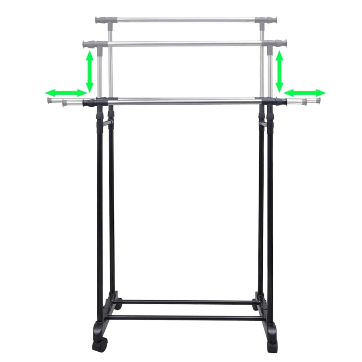 Perchero ajustable para ropa 2 barras 2 unidades