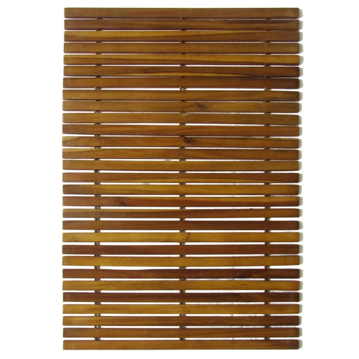 Set 2 alfombras de acacia para el baño, 80 x 50 cm