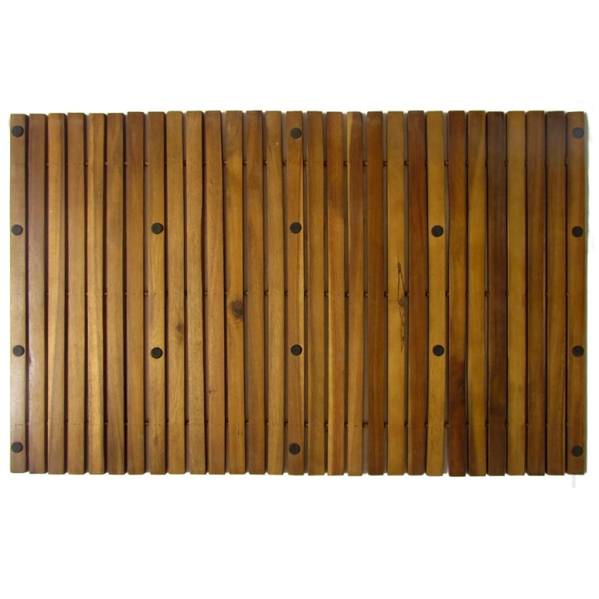 Set 2 alfombras de acacia para el baño, 80 x 50 cm
