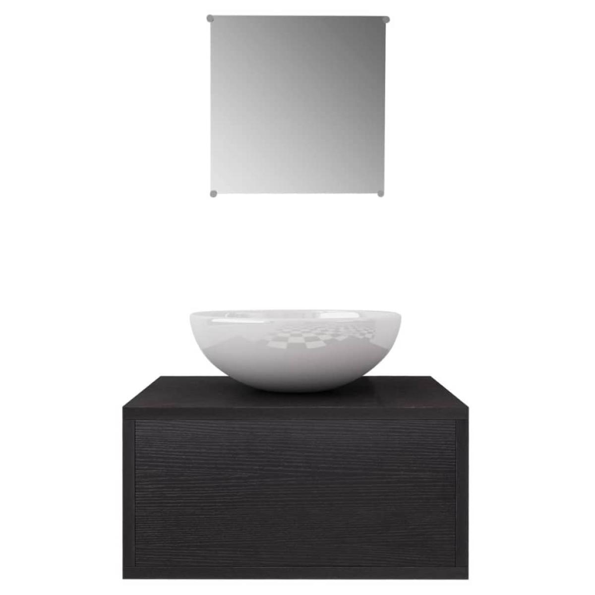 Conjunto de mueble y lavabo 3 piezas negro