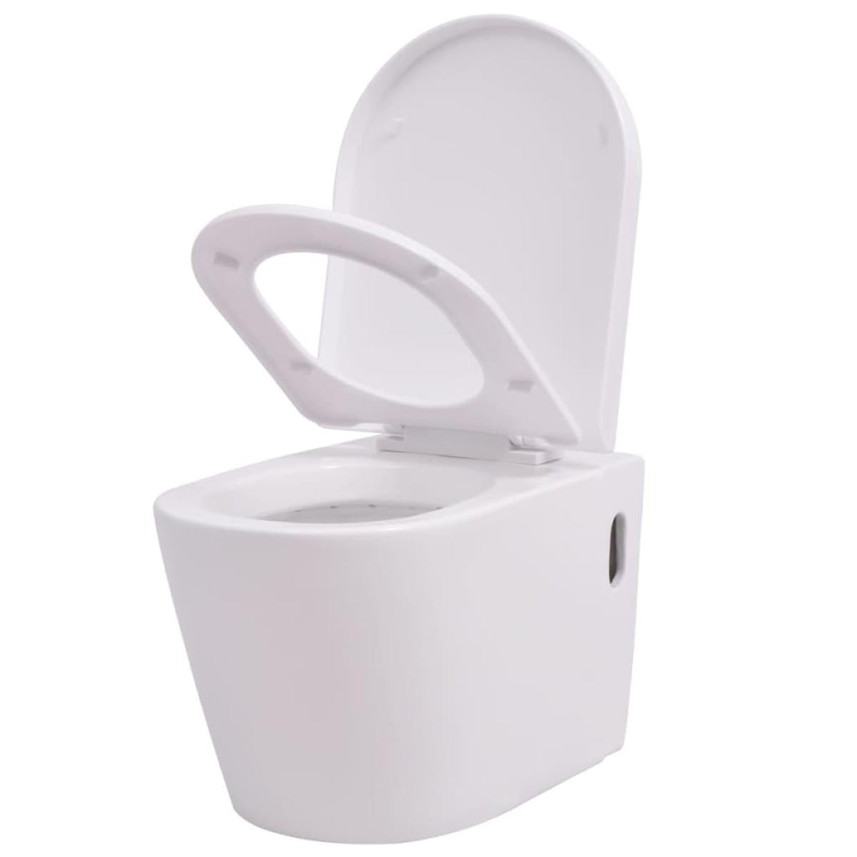 Inodoro de pared con cisterna oculta cerámica  blanco