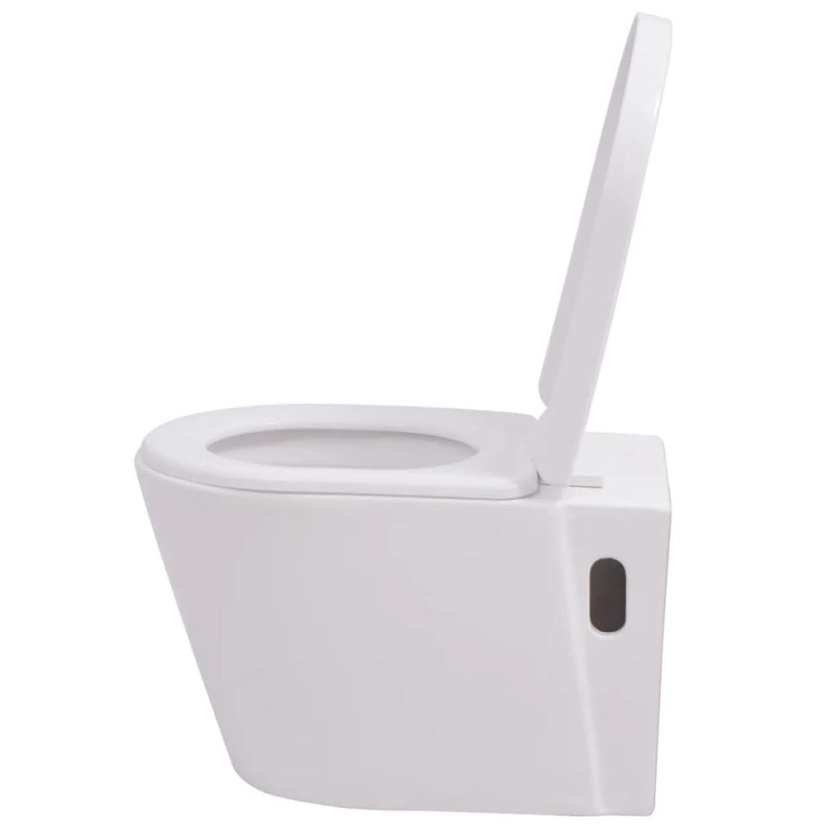 Inodoro de pared con cisterna oculta cerámica  blanco