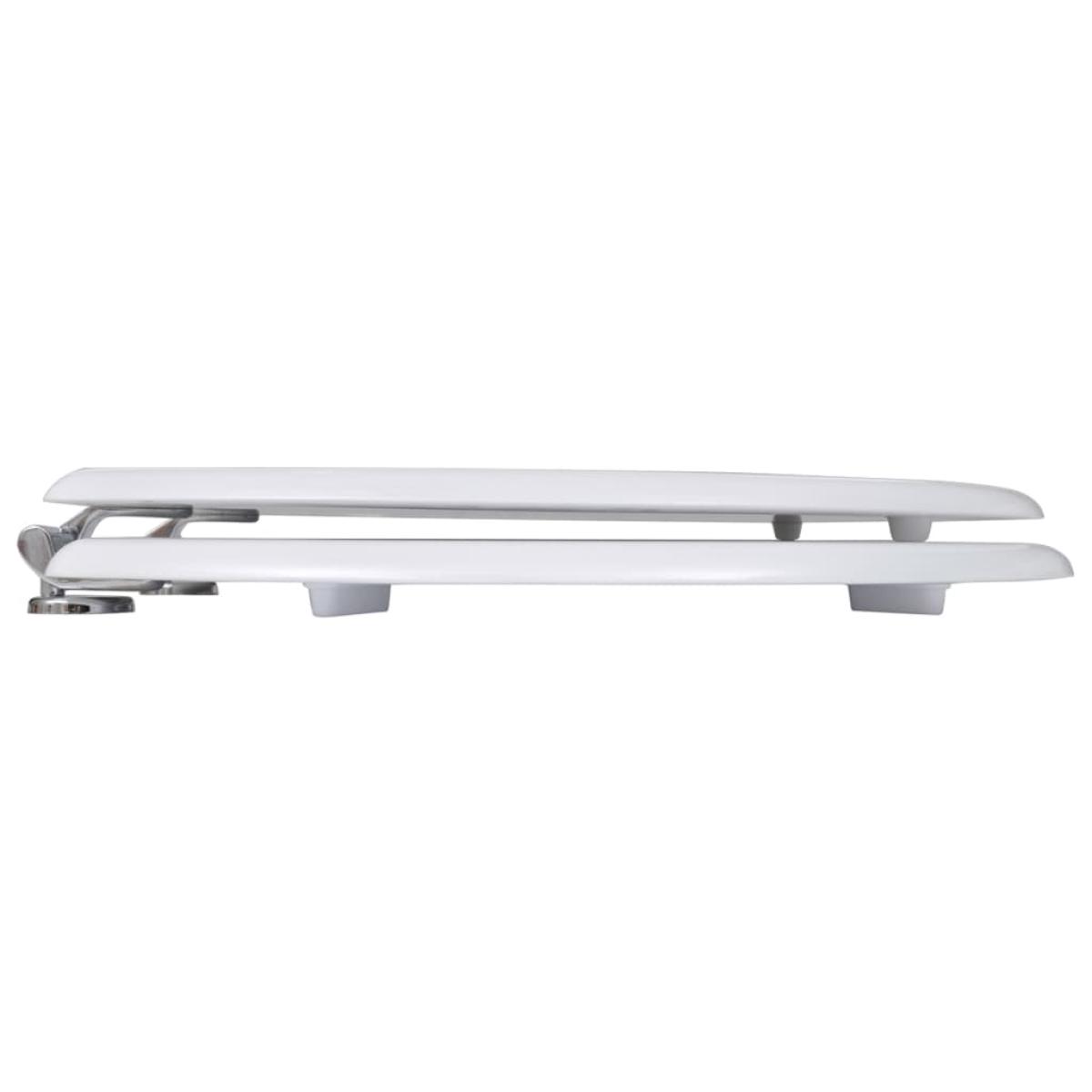 Asiento inodoro con tapas 2 piezas MDF blanco