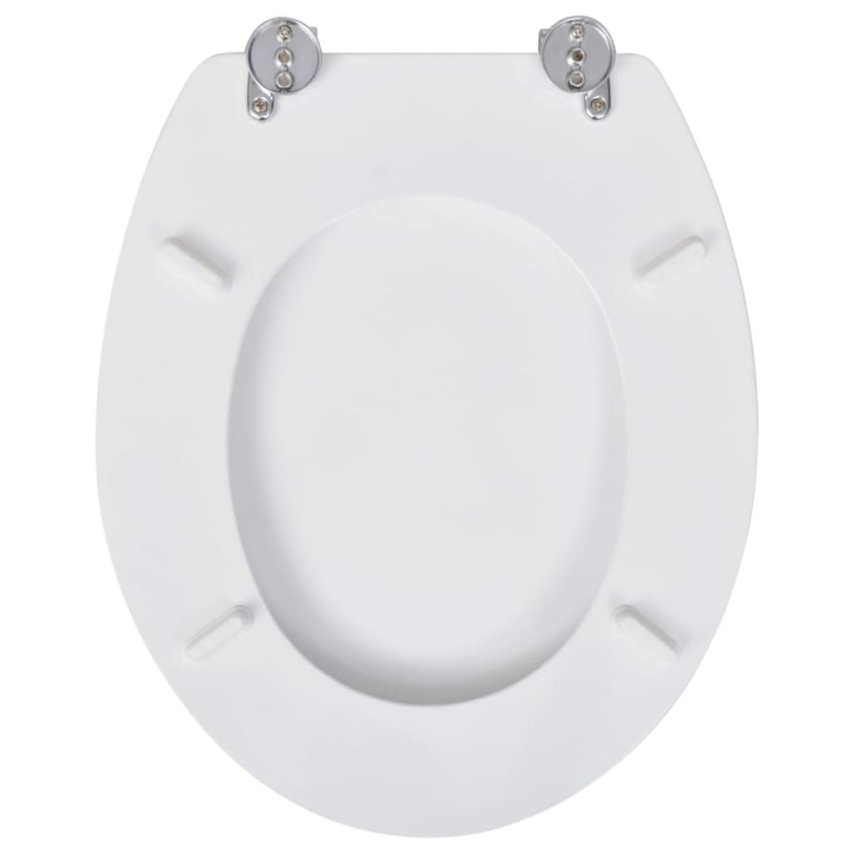 Asiento inodoro con tapas 2 piezas MDF blanco