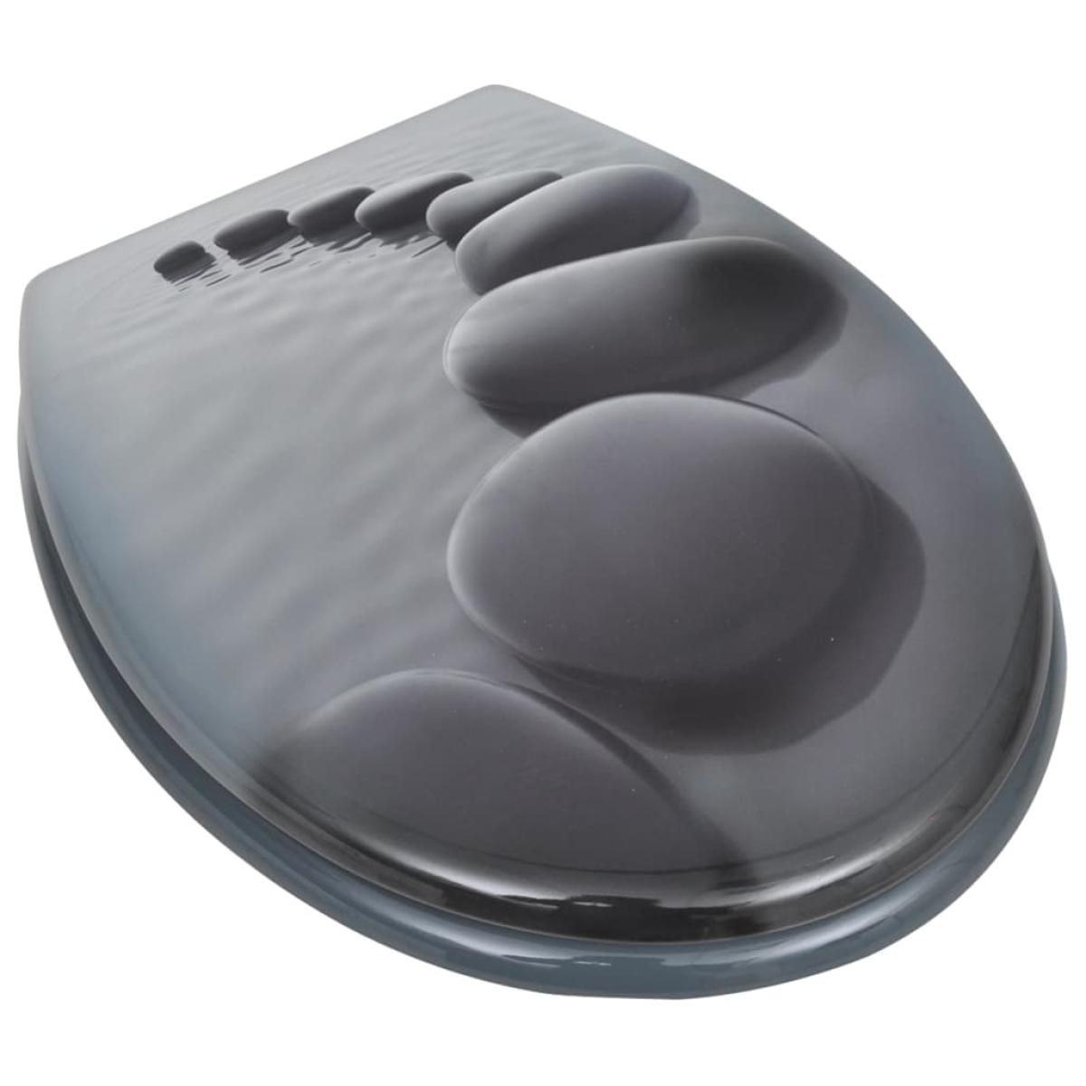 Asientos de inodoro con tapas 2 uds MDF piedras