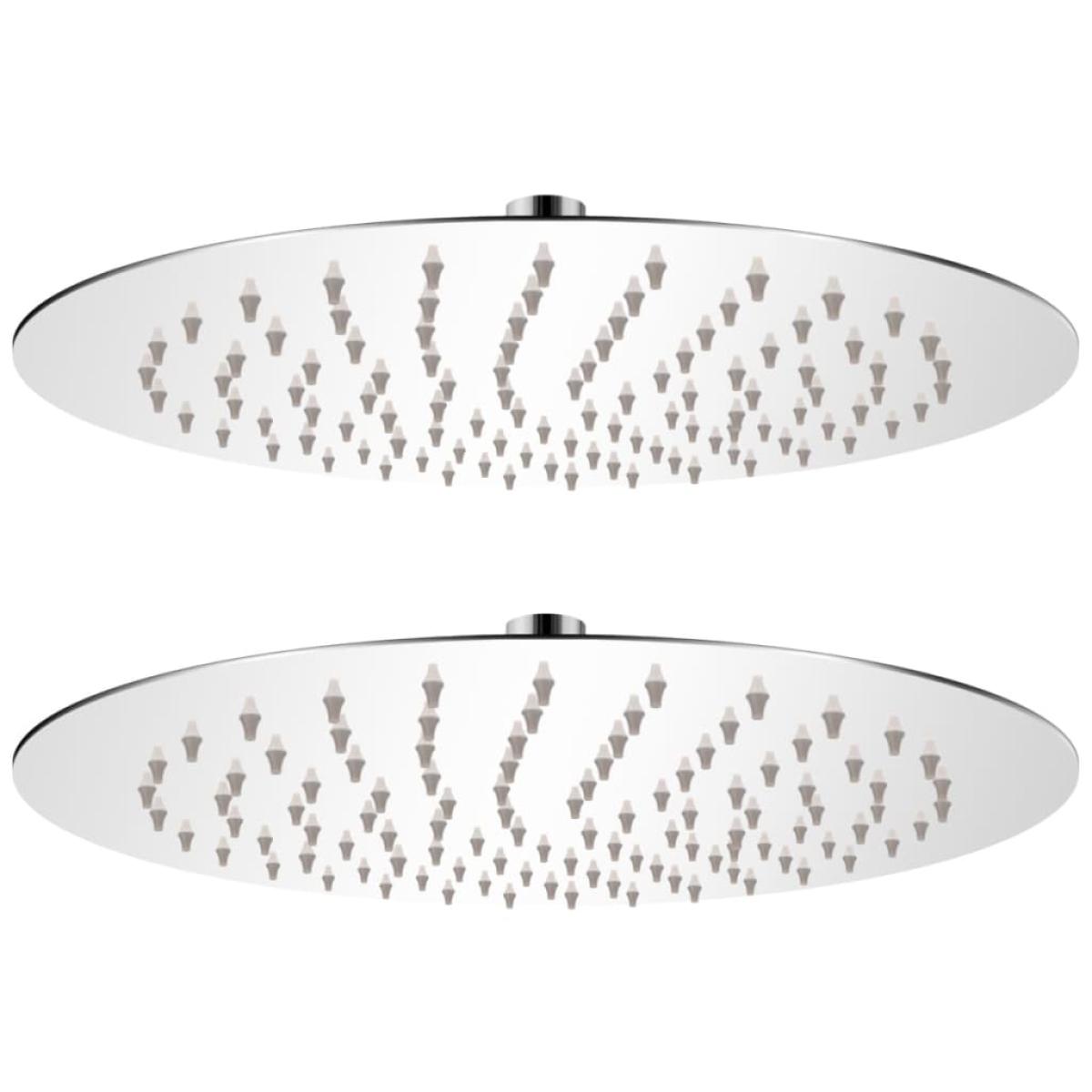 Cabezal de ducha efecto lluvia 2 pzs acero inoxidable Ø 25 cm