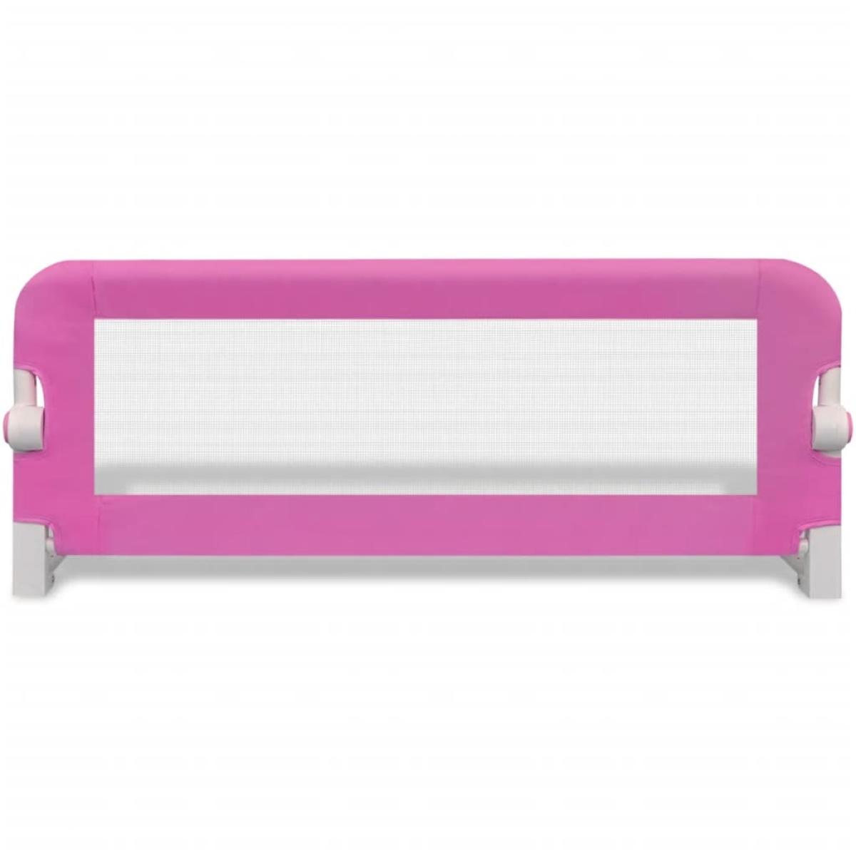 Barandilla de seguridad cama de niño 2 uds rosa 102x42 cm