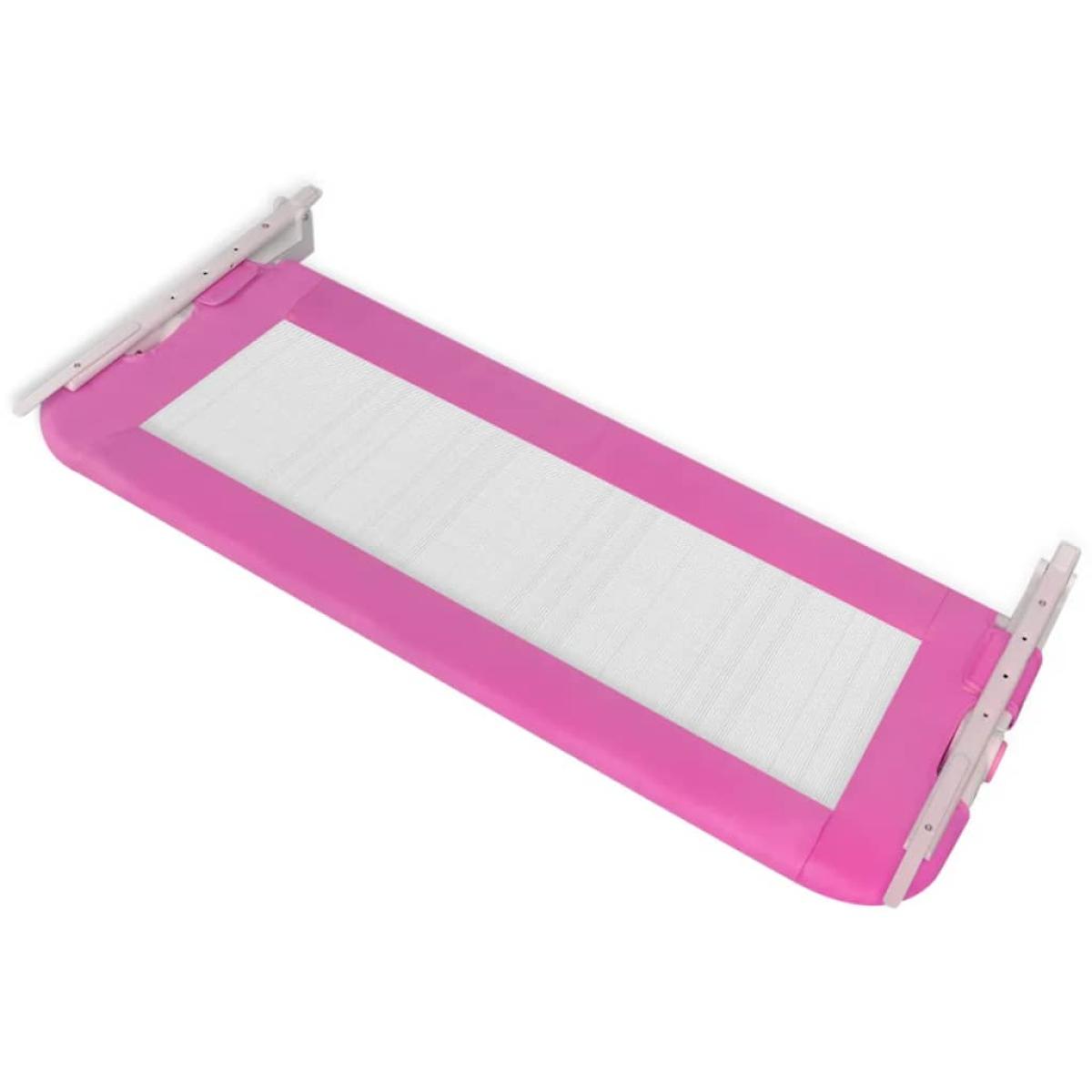Barandilla de seguridad cama de niño 2 uds rosa 102x42 cm