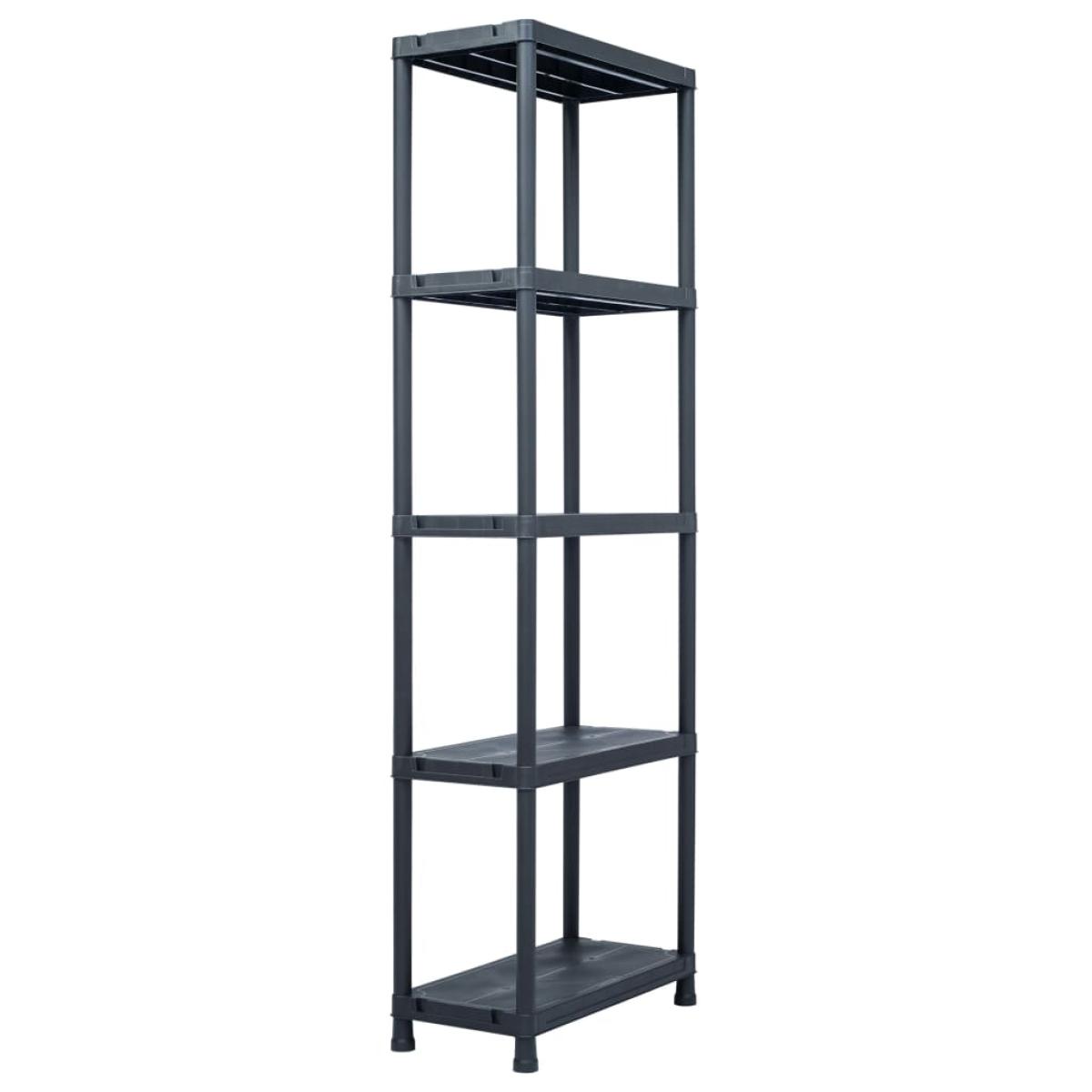 Estantería de plástico 2 unidades 125 kg 60x30x180 cm negro