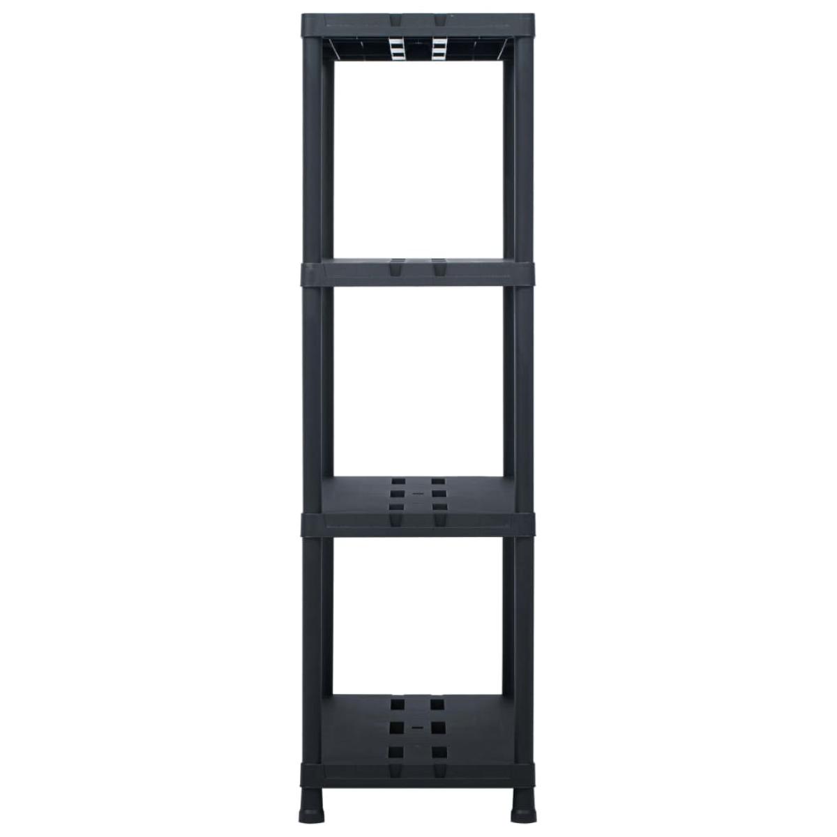 Estantería de plástico 2 unidades 220 kg 90x40x138 cm negro