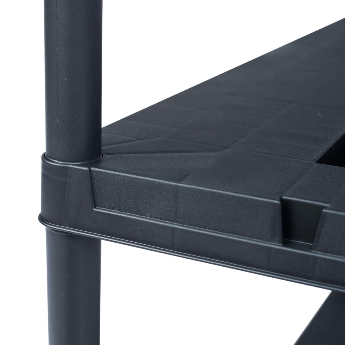 Estantería de plástico 2 unidades 220 kg 90x40x138 cm negro