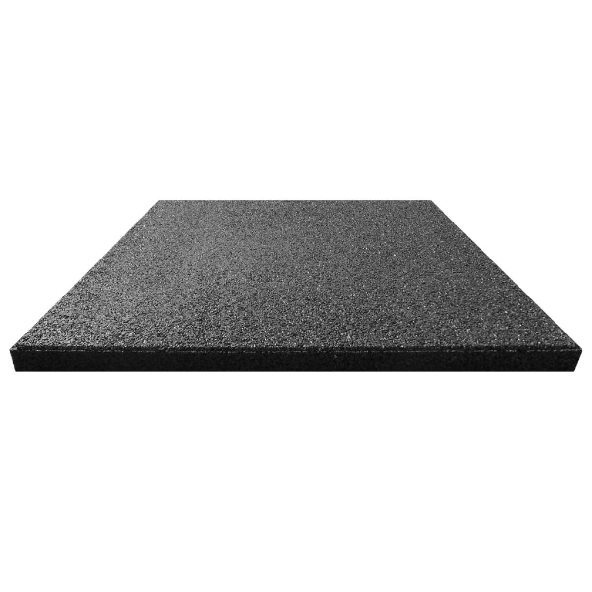 Losetas de goma protección de caídas 18 uds 50x50x3 cm negras