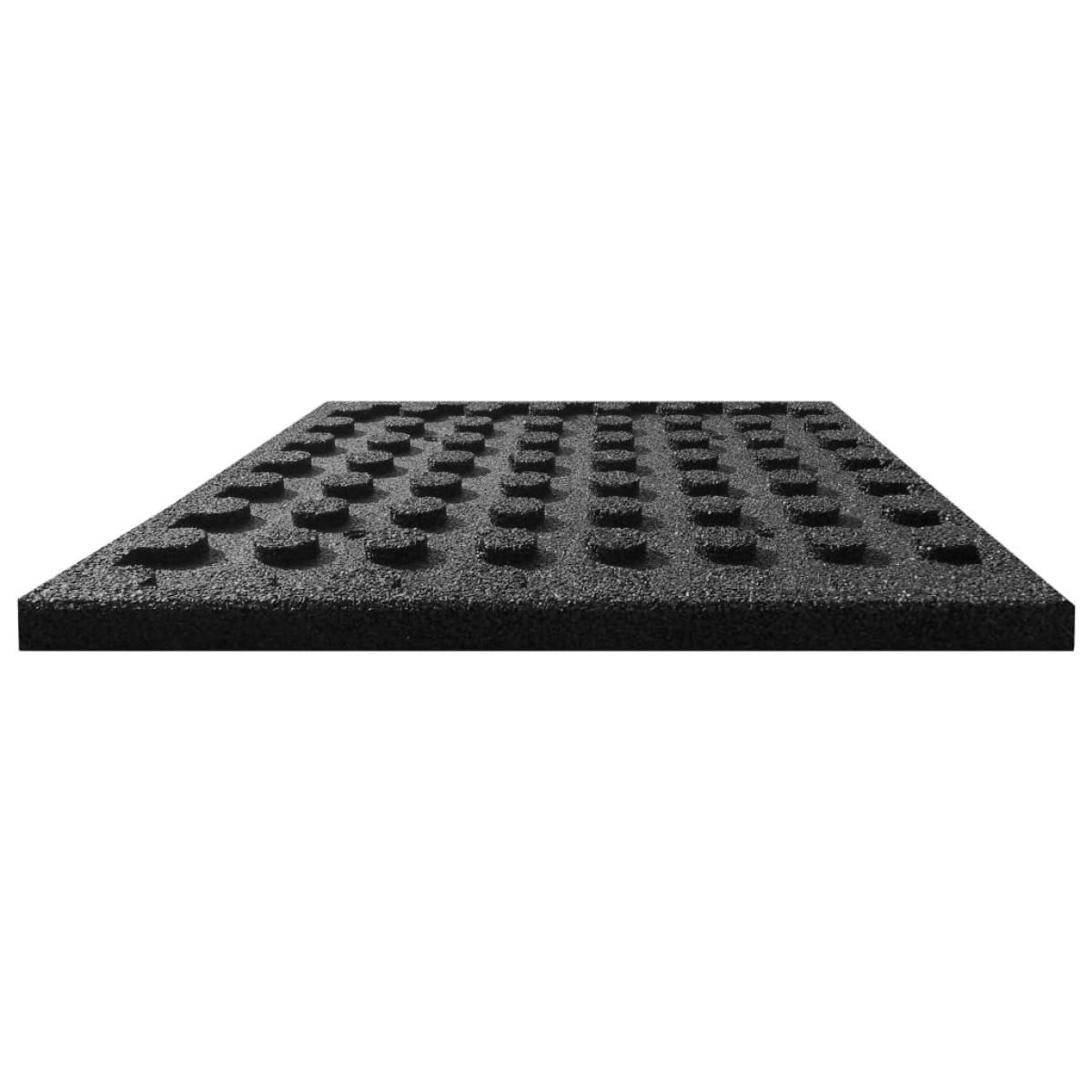 Losetas de goma protección de caídas 18 uds 50x50x3 cm negras