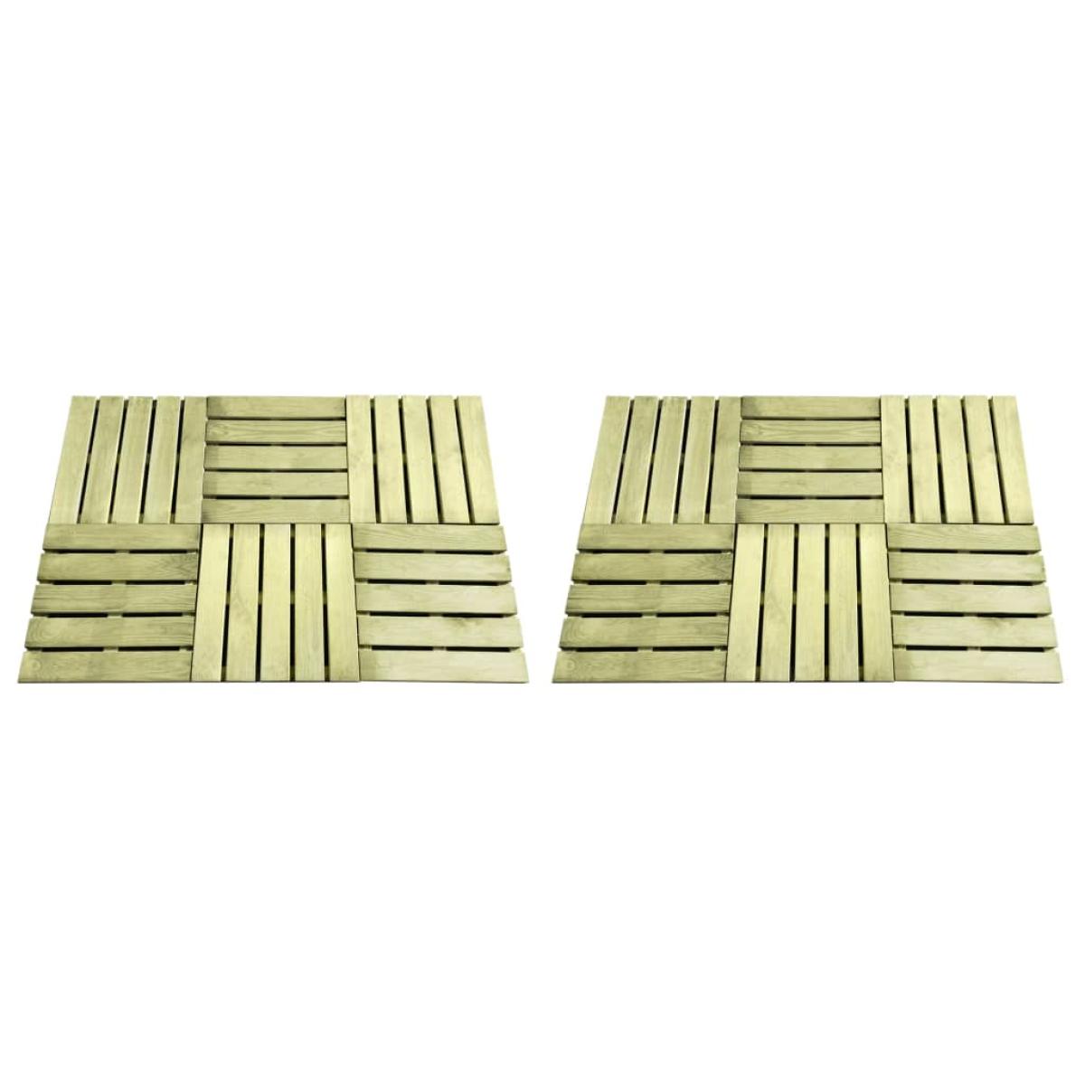 Baldosas de porche 12 unidades madera verde 50x50 cm