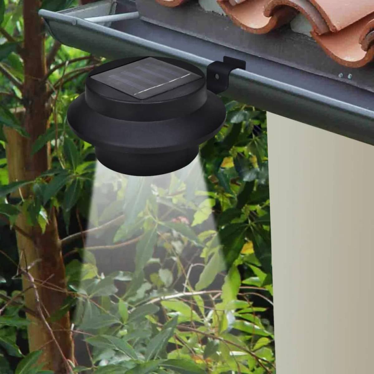 Lámparas solares de valla de jardín LED 12 unidades negras