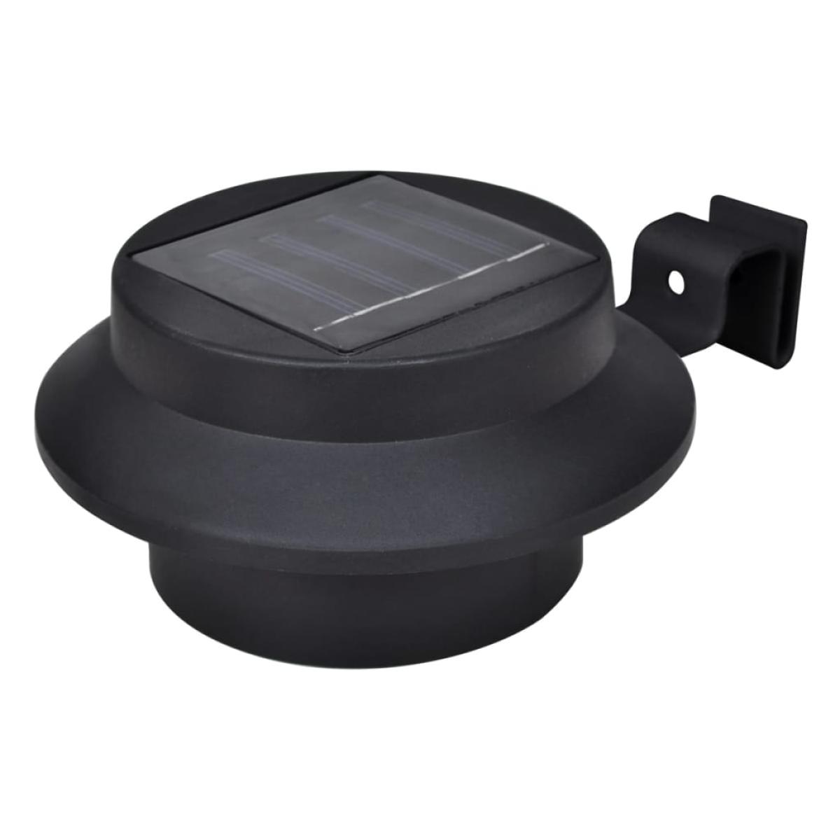 Lámparas solares de valla de jardín LED 12 unidades negras